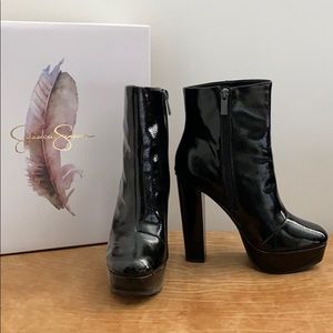 Jessica Simpson “Sarita” patent leather boots